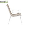 Lot de 6 chaises de jardin Giulia en métal Blanc/Beige