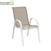 Lot de 6 chaises de jardin Giulia en métal Blanc/Beige