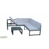 Salon de jardin d'angle Relax en aluminium gris, 5 places, Delorm