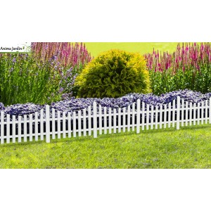 Lot de 10 bordures de jardin décoratives blanches, 6 m