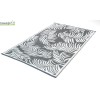 Tapis décoratif pour extérieur Hawai feuillage, Gris/Blanc