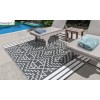 Tapis décoratif pour extérieur Inca, Gris/Blanc