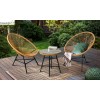 Salon de jardin œuf Cuba en cordage beige, 2 personnes