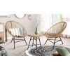 Salon de jardin œuf Cuba en cordage beige, 2 personnes