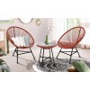 Salon de jardin œuf Ibiza en cordage terracotta, 2 personnes