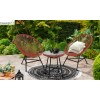 Salon de jardin œuf Ibiza en cordage terracotta, 2 personnes