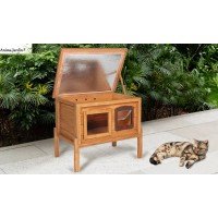 Niche extérieure autochauffante en bois pour chat