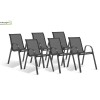 Lot de 6 chaises de jardin Giorgia en métal gris anthracite