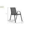 Lot de 6 chaises de jardin Giorgia en métal gris anthracite