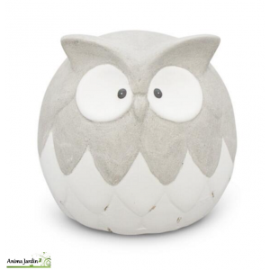 Hibou H.15 cm, animal en céramique, décoration extérieure