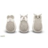 Lot de 3 hiboux de la sagesse H.14 cm, animal en céramique, décoration extérieure