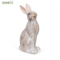 Lapin Marbre, H.29 cm, animal en céramique, décoration extérieure