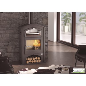 Poêle à bois avec four surround en acier inoxydable 11,7 kW, Fama