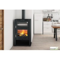 Poêle à bois avec four surround en acier inoxydable 11,7 kW, Kialo