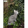 Chat Gris assis 30cm en résine, déco de jardin, Riviera, achat, animal