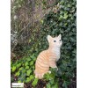 Chat roux assis 30cm en résine, déco de jardin, Riviera, achat, animal de compagnie