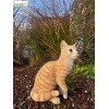 Chat roux assis 30cm en résine, déco de jardin, Riviera, achat, animal de compagnie