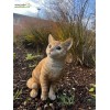 Chat roux assis 30cm en résine, déco de jardin, Riviera, achat, animal de compagnie