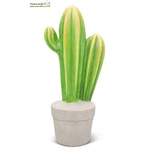 Cactus duo en céramique, H.26 cm, décoration extérieure