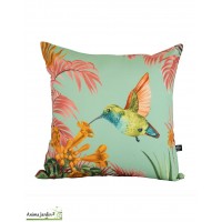 Coussin d'extérieur 45x45 cm Aqua, Motif Colibris