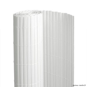 Canisse PVC, double face, blanc, occultation 90 %