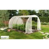 Serre tunnel de jardin blanche 12 m², 4 saisons, 130 gr/m²