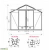 Serre de jardin Essentia 3,09 en aluminium et verre trempé, Brut ou laqué