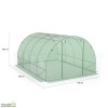 Serre tunnel de jardin verte 12 m², 4 saisons, 130 gr/m²