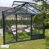 Serre de jardin Luxia 3,09 en aluminium et verre trempé, Brut ou laqué