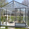 Serre de jardin Luxia 3,09 en aluminium et verre trempé, Brut ou laqué