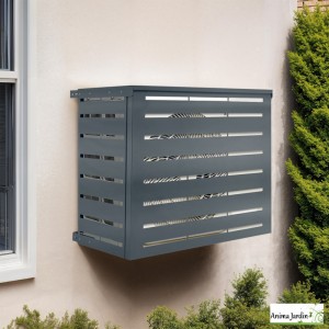 Cache clim extérieur en métal gris, Petit Modèle