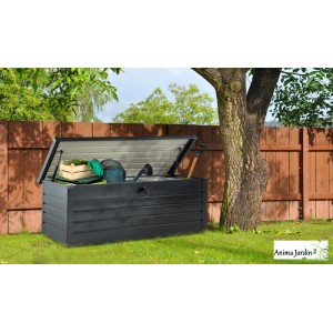 Coffre de rangement en métal 810L gris anthracite, rangement extérieur