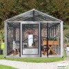 Serre de jardin Supra 3,15 en aluminium et verre trempé, Brut ou laqué