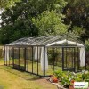 Serre de jardin Supra 3,80 en aluminium et verre trempé, Brut ou laqué