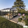 Serre de jardin Supra 4,60 en aluminium et verre trempé, Brut ou laqué