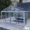 Serre de jardin Supra 4,60 en aluminium et verre trempé, Brut ou laqué