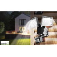 Projecteur 2 têtes LED solaire, éclairage extérieur, Oria