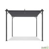 Pergola en acier gris 2,9x2,9 m, Toile rétractable, Marina