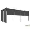 Pergola en acier gris 6 stores 5,9x2,9 m, Toile rétractable, Marina