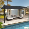 Pergola en acier gris 4x3 m, Lames orientales, Venice