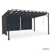 Pergola en acier gris 4x3 m, 4 stores, Lames orientables, Venice