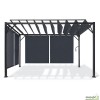 Pergola en acier gris 4x3 m, 4 stores, Lames orientables, Venice