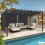 Pergola en acier gris 4x3 m, 4 stores, Lames orientables, Venice