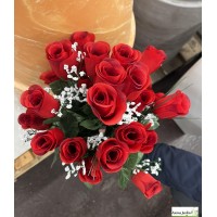 Piquet de 24 roses artificielles, H.55 cm