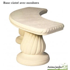 Banc cintré 160 cm en pierre reconstituée Romantique, Grandon, achat/vente