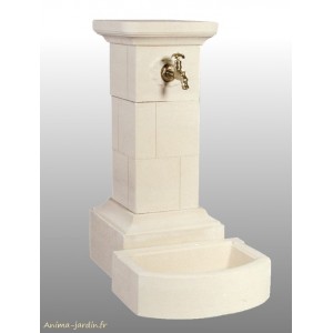 Fontaine Borne en pierre reconstituée 95 cm Grandon, achat/vente ref 090 200, forme carré