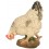 Poule Blanche en résine qui picore, 26cm, animal basse cour, Riviera