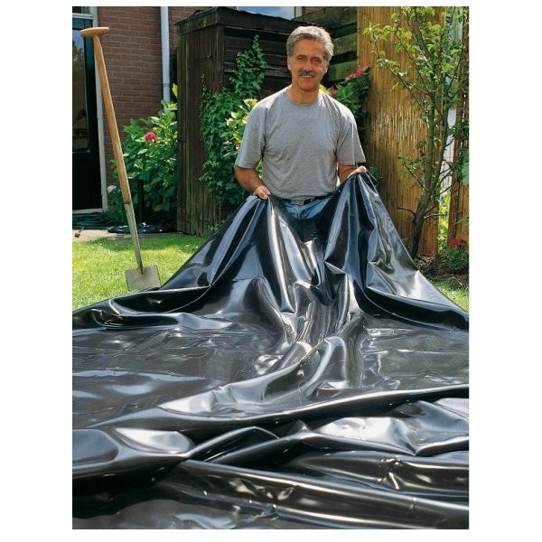Liner de bassin en PVC 14 m x 4 m 0,5 mm noir, bâche pour le bassin de  jardin