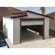 Garage bois porte coulissante, TORINO, Toit 2 pentes, Solid, pas cher