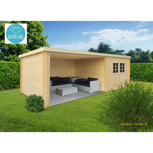 Abri jardin autoclave 5,94 m² CAPRI - toit plat